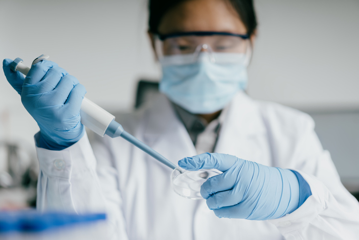 Photo shows a female doctor working in a laboratory/Getty Images